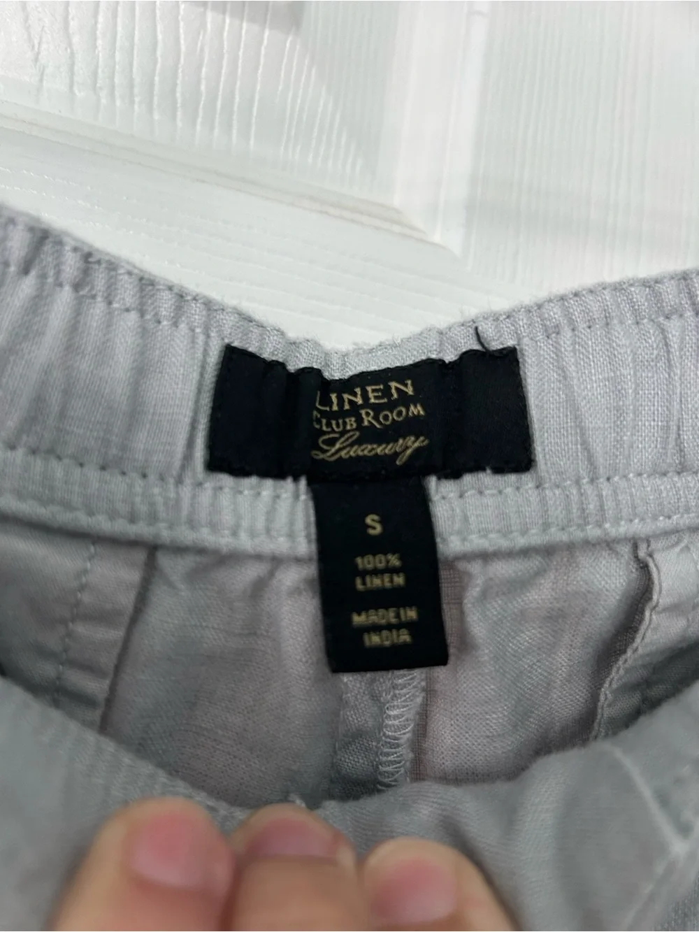 Club Room Light Gray Drawstring 100% Linen Chinos